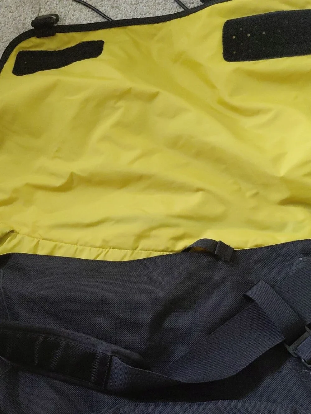 Patagonia Black Messenger Bag with Reflective Strip